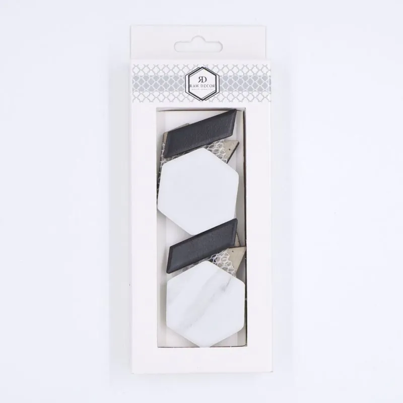 Próbka: Heksagon Stella Marble & Black Matowy