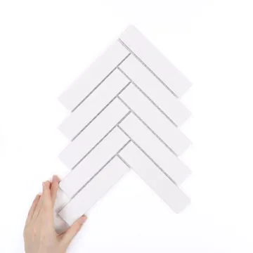 Płytka Jodełka XL Biała Matowa