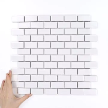 Płytka Mini Cegiełka Biała Połysk