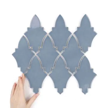 Płytka Arabeska Shield Teal Blue Połysk